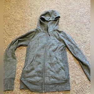 Dark grey scuba zip up hoodie